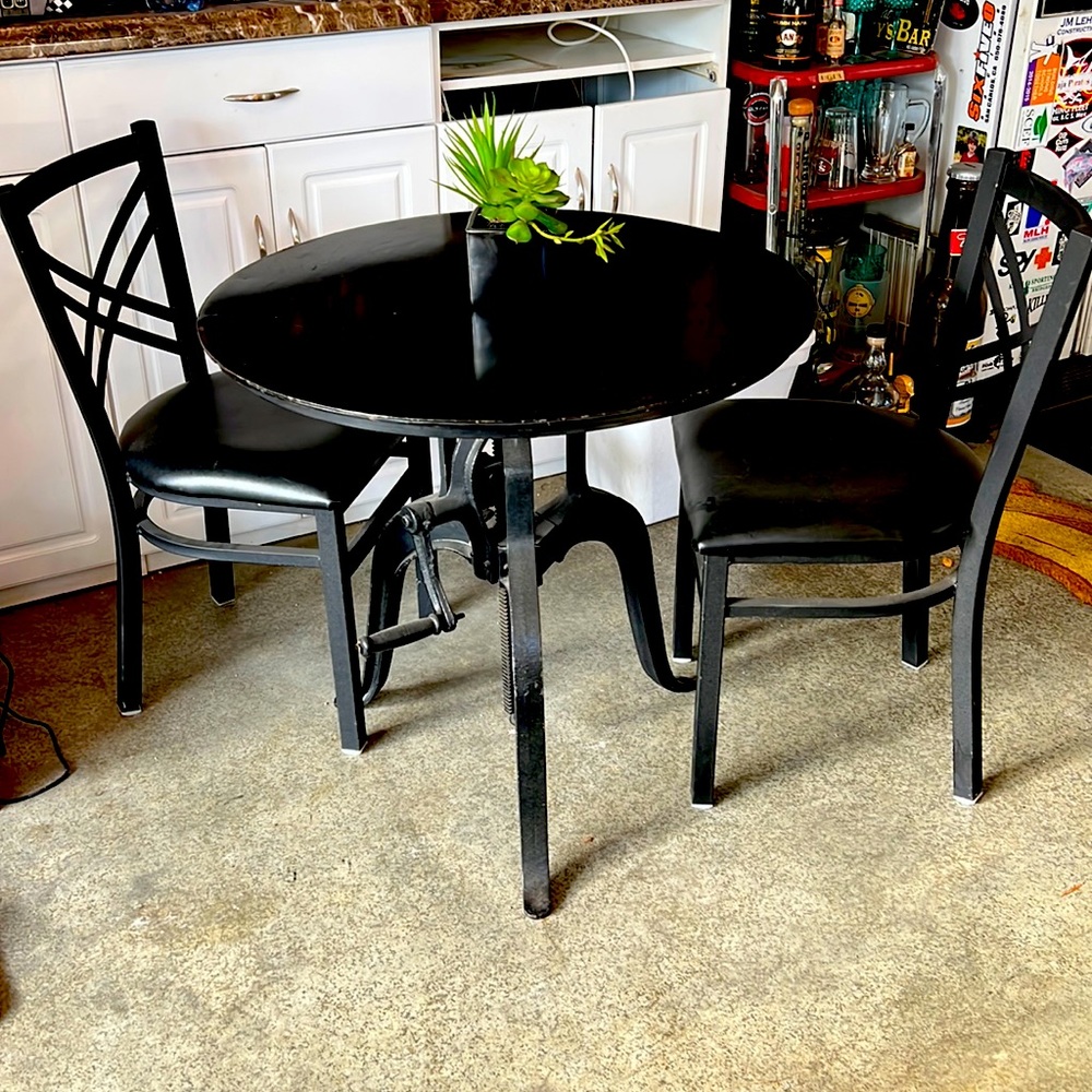 Table and two chairs